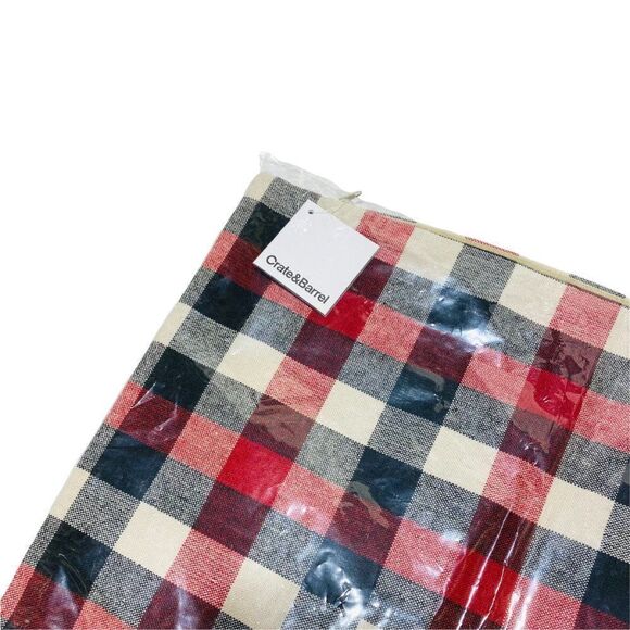 Crate and Barrel FINN 36" x 16" PILLOW COVER- Plaid-Red/Black/Ivory - Picture 5 of 8